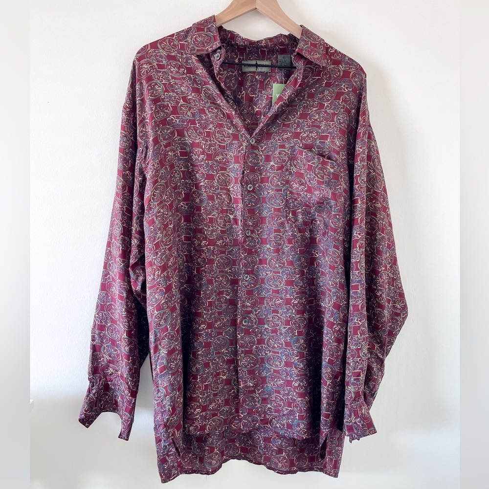 Vintage 100% Silk Robert Stock Button Down